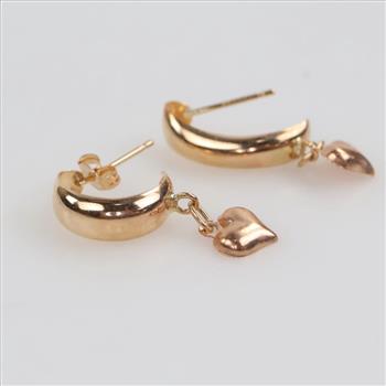 14kt Gold Heart Earrings