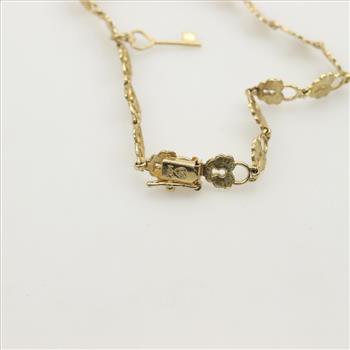 14kt Gold Heart Lock And Key Charm Bracelet