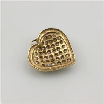 14kt Gold Heart Pendant With Pearl Accents