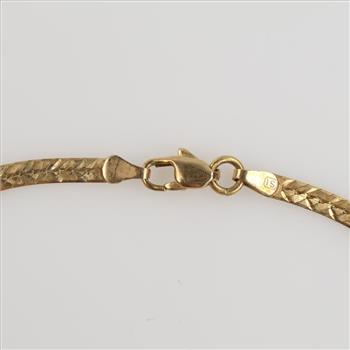 14kt Gold Herringbone Chain Link Anklet