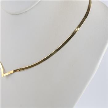 14kt Gold Herringbone Chain Link Necklace