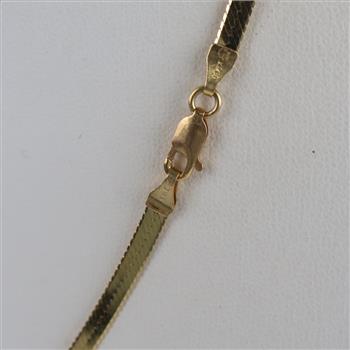 14kt Gold Herringbone Chain Link Necklace