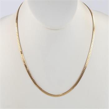 14kt Gold Herringbone Chain Necklace