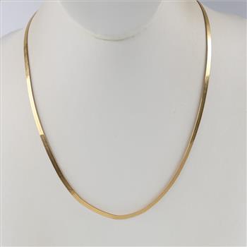 14kt Gold Herringbone Chain Necklace