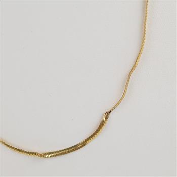 14kt Gold Herringbone Chain Necklace