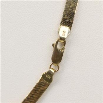 14kt Gold Herringbone Chain Necklace