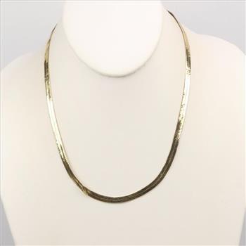 14kt Gold Herringbone Chain Necklace