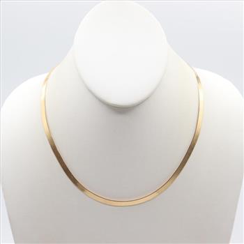 14kt Gold Herringbone Chain Necklace