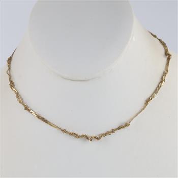 14kt Gold Herringbone Chain Necklace