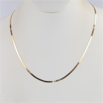 14kt Gold Herringbone Chain Necklace