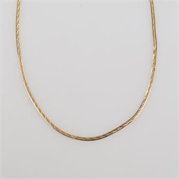 14kt Gold Herringbone Chain Necklace