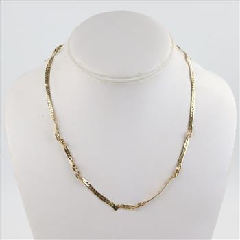 14kt Gold Herringbone Chain Necklace