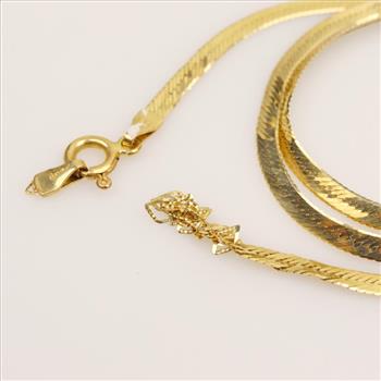 14kt Gold Herringbone Chain Necklace