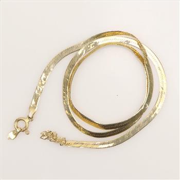 14kt Gold Herringbone Chain Necklace