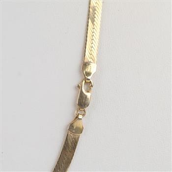 14kt Gold Herringbone Link Necklace