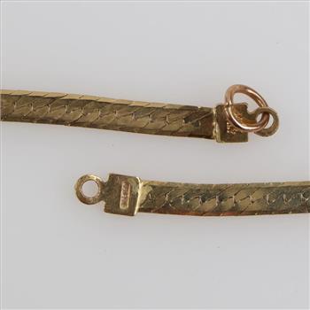 14kt Gold Herringbone Link Necklace