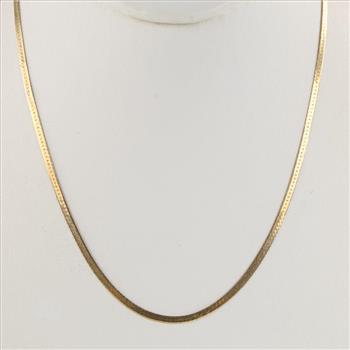 14kt Gold Herringbone Link Necklace
