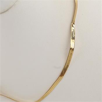 14kt Gold Herringbone Link Necklace