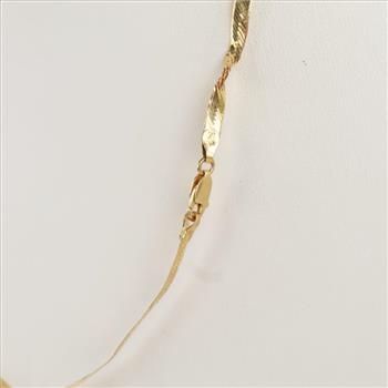 14kt Gold Herringbone Link Necklace