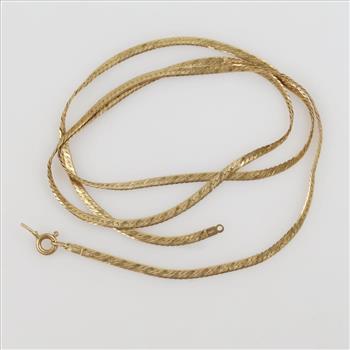 14kt Gold Herringbone Link Necklace