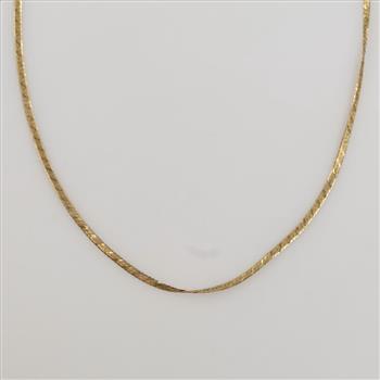 14kt Gold Herringbone Link Necklace
