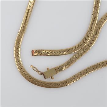 14kt Gold Herringbone Link Necklace