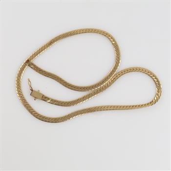 14kt Gold Herringbone Link Necklace