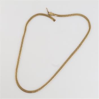 14kt Gold Herringbone Link Necklace