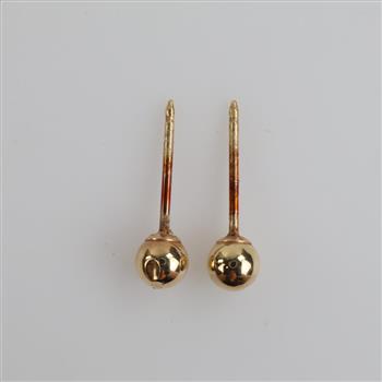 14kt Gold Hollow Ball Stud Earrings