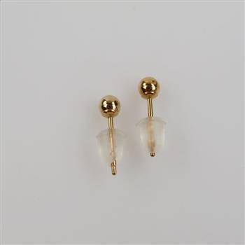 14kt Gold Hollow Ball Stud Earrings