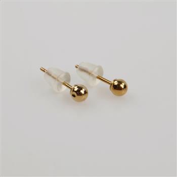 14kt Gold Hollow Ball Stud Earrings