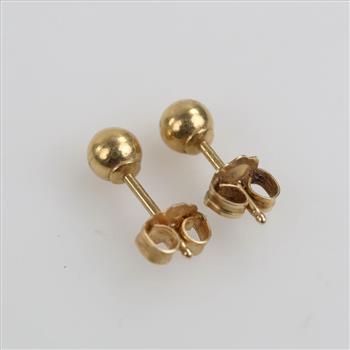 14kt Gold Hollow Ball Stud Earrings