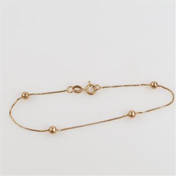 14kt Gold Hollow Bead Bracelet