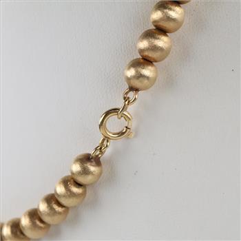 14kt Gold Hollow Bead Necklace
