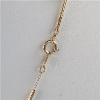 14kt Gold Hollow Beaded Necklace