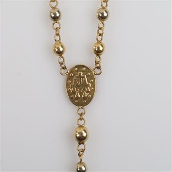 14kt Gold Hollow Beaded Rosary
