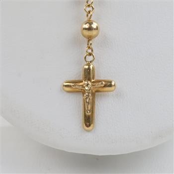 14kt Gold Hollow Beaded Rosary