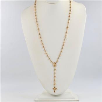 14kt Gold Hollow Beaded Rosary