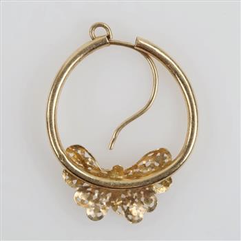 14kt Gold Hollow Butterfly Hoop Earring