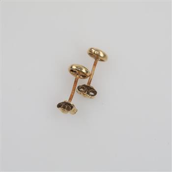 14kt Gold Hollow Button Stud Earrings
