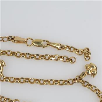 14kt Gold Hollow Charm Anklet