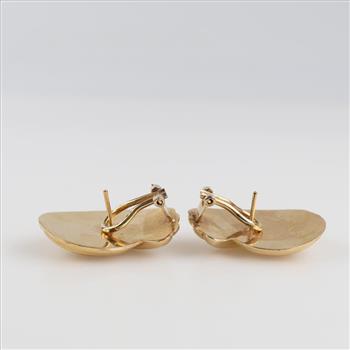 14kt Gold Hollow Clip On Earrings