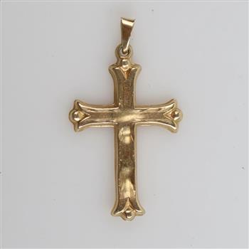 14kt Gold Hollow Cross Pendant