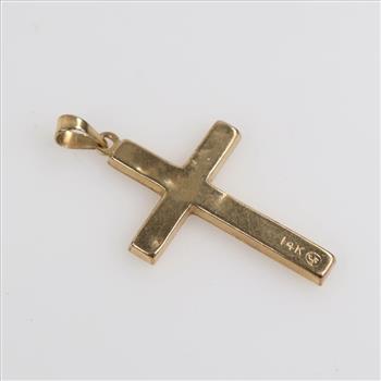 14kt Gold Hollow Cross Pendant