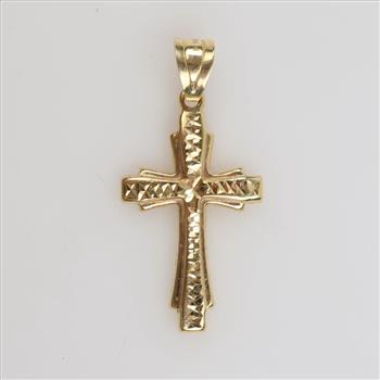 14kt Gold Hollow Cross Pendant