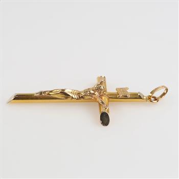 14kt Gold Hollow Cross Pendant