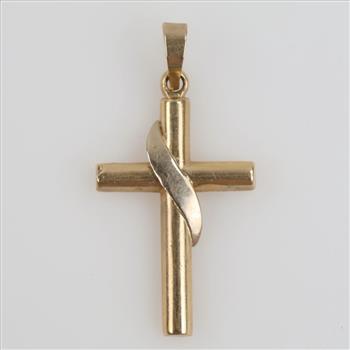 14kt Gold Hollow Cross Pendant