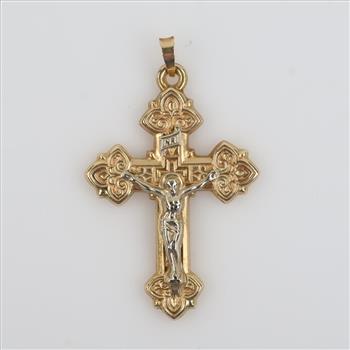 14kt Gold Hollow Cross Pendant