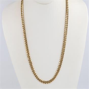 14kt Gold Hollow Curb Chain Necklace