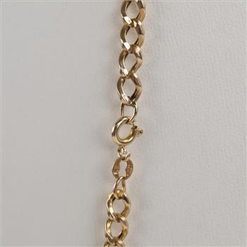 14kt Gold Hollow Curb Chain Necklace
